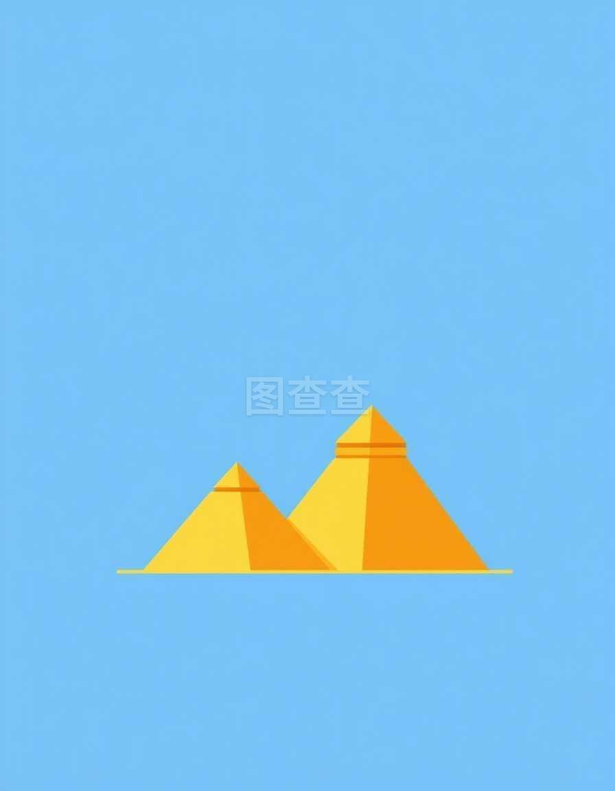 有蓝色背景的金字塔平面设计图标